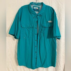 Magellan Outdoors Men's Turquoise Short Sleeve Shirt